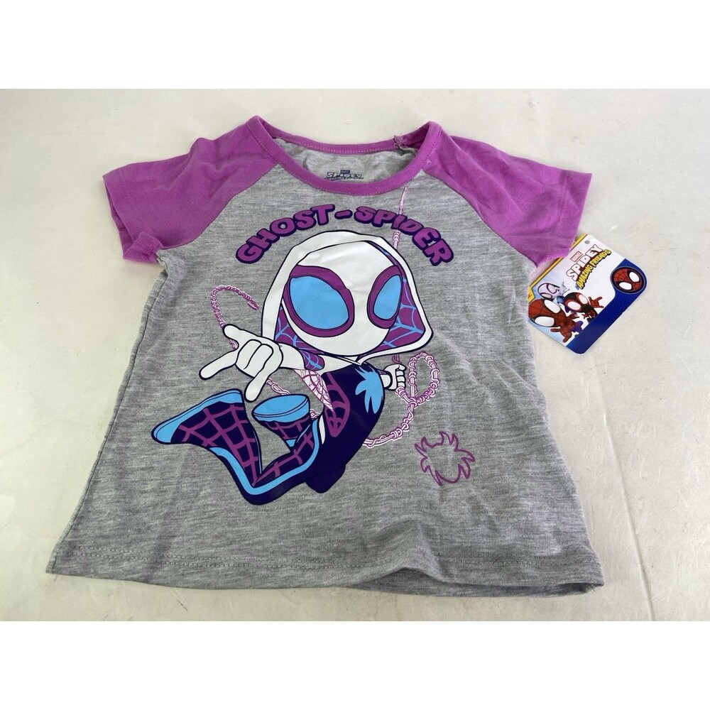 Marvel Ghost Spider Gwen Stacy Short Sleeve Tee T-Shirt Top Girls Size 3T